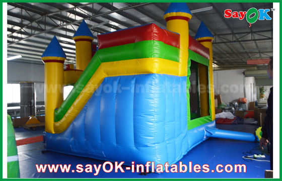 Children Blue / Yellow Commercial Inflatable Bounce House With Slide 3 Years Warranty