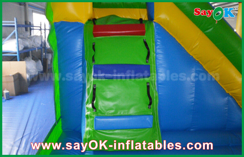 Children Blue / Yellow Commercial Inflatable Bounce House With Slide 3 Years Warranty