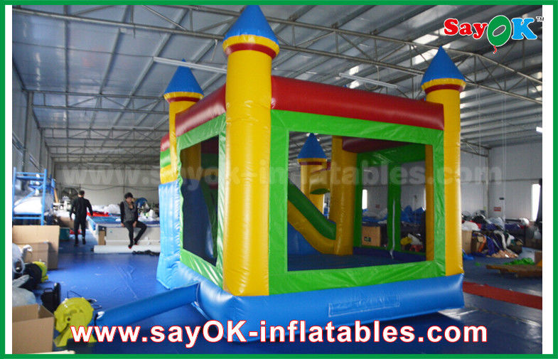 Children Blue / Yellow Commercial Inflatable Bounce House With Slide 3 Years Warranty