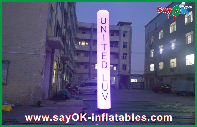 2m Oxford Cloth Inflatable Lighting Decoration Pillar With Logo