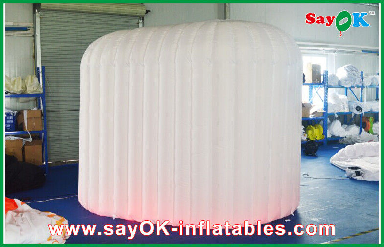 Portable Photo Booth Durable White Inflatable Photobooth , Lighting Blow-Up Photo Booth Tent