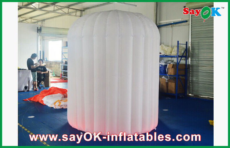 Portable Photo Booth Durable White Inflatable Photobooth , Lighting Blow-Up Photo Booth Tent