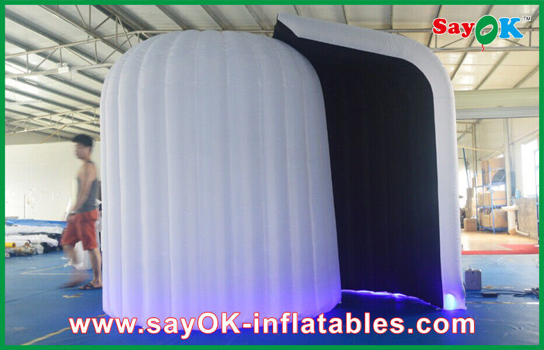 Advertising Booth Displays Rounded Inflatable Photo Booth Fire-Proof Cloth With Led Lights