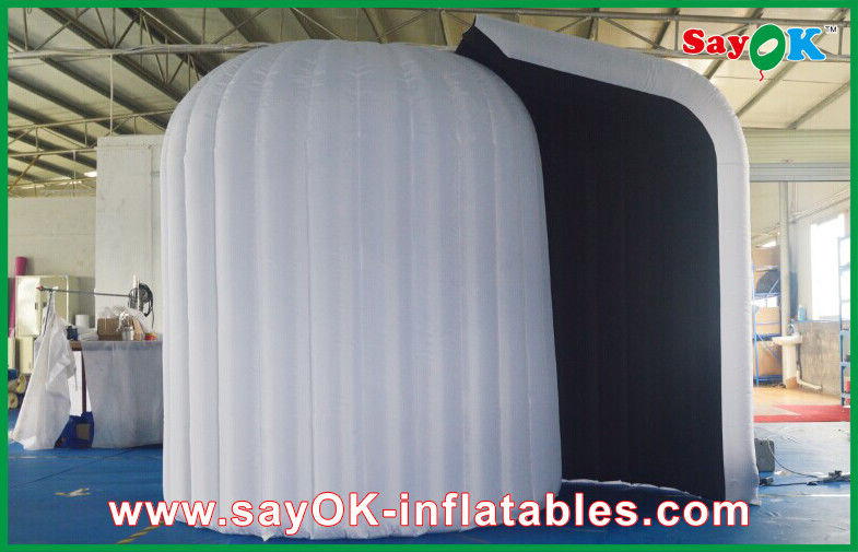 Advertising Booth Displays Rounded Inflatable Photo Booth Fire-Proof Cloth With Led Lights