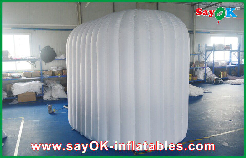 Advertising Booth Displays Rounded Inflatable Photo Booth Fire-Proof Cloth With Led Lights