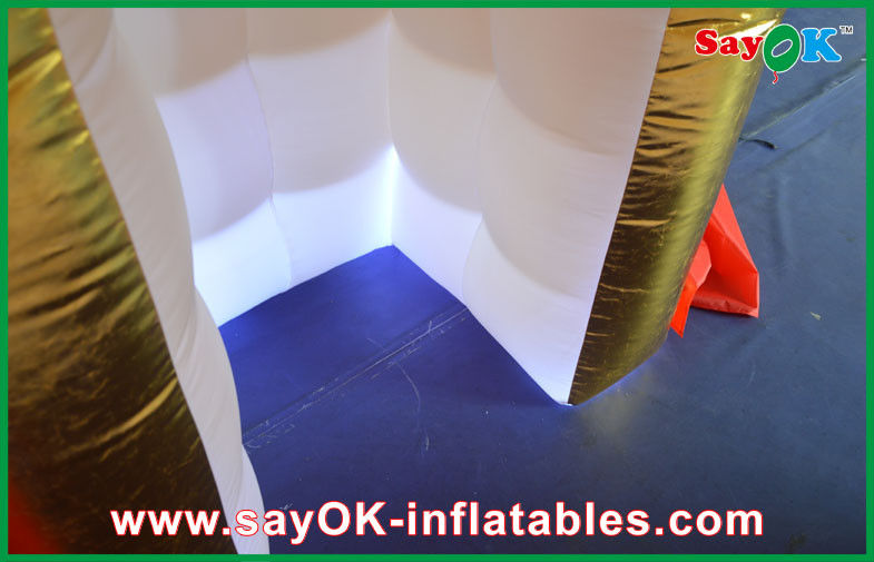 Golden LED Inflatable Photo Booth /  Strong Oxford Cloth Photobooth With LED Light