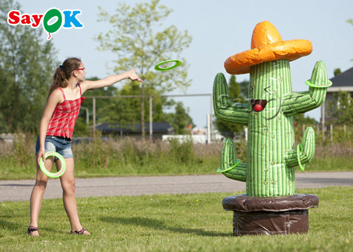 Inflatable Outdoor Games PVC Tarpaulin Inflatable Cactus Ring Toss Puncture Proof