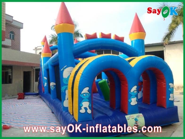Obstacle Course Bounce House Family Inflatable Bounce CE Certificated Blower Cartoon Model