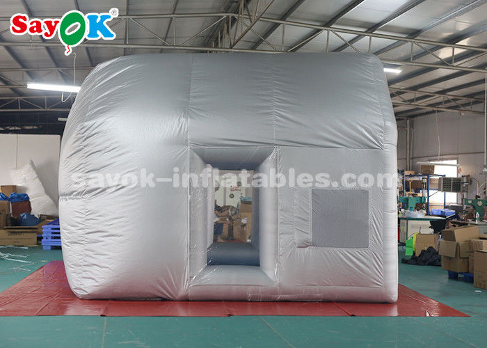 Custom Inflatable Tent Silver Inflatable Paint Booth With Filter System / Inflatable Bubble Tent