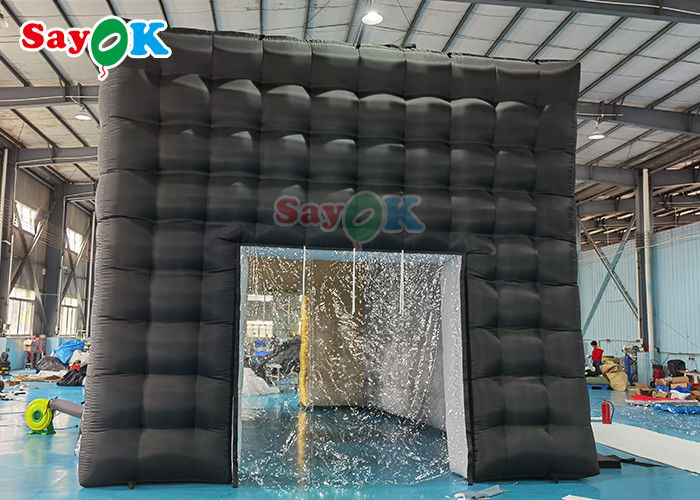 LED Disco Night Club Party Tent Custom Inflatable Tent Inflatable Nightclub For Events Adult Black Cube House